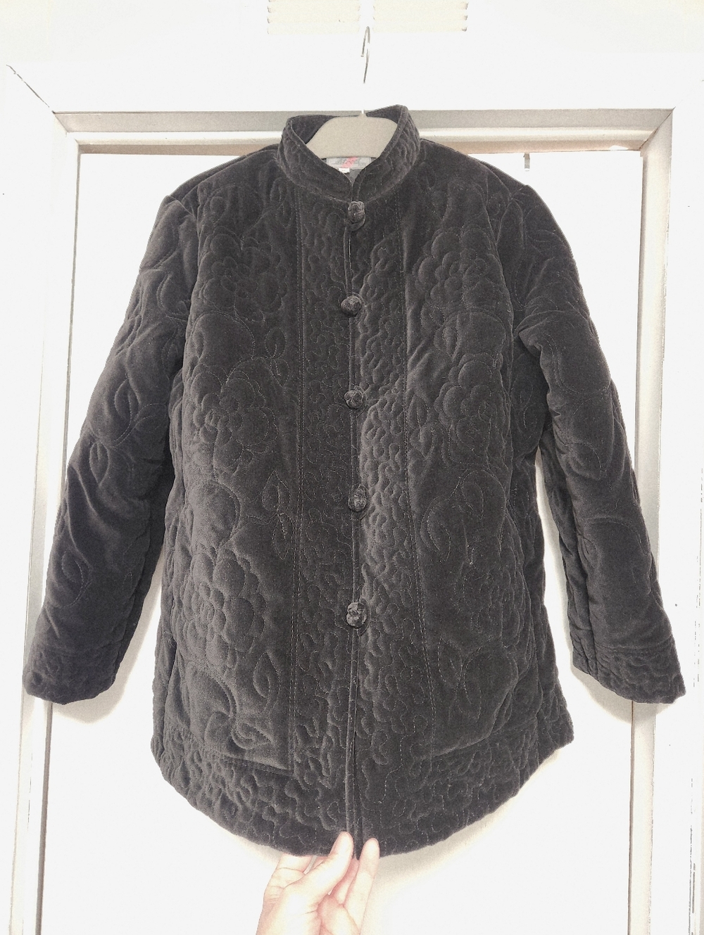 Vintage Paris Frog Closure Quilt Jacket Sz XL